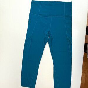 athleta teal capri leggings